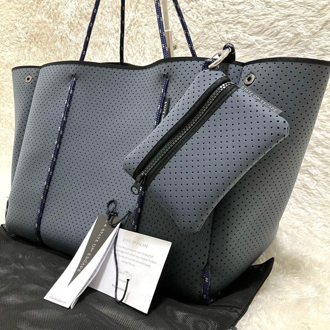 美品✨ ステイトオブエスケープ　ピューター　エスケープトート　大容量