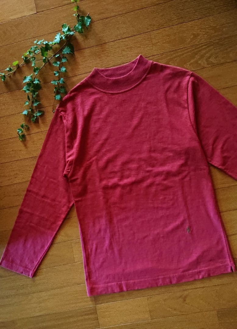 45R☆度詰天竺の908リブモックロングスリーブT/杢レッド♪