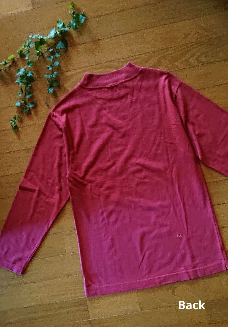 45R☆度詰天竺の908リブモックロングスリーブT/杢レッド♪