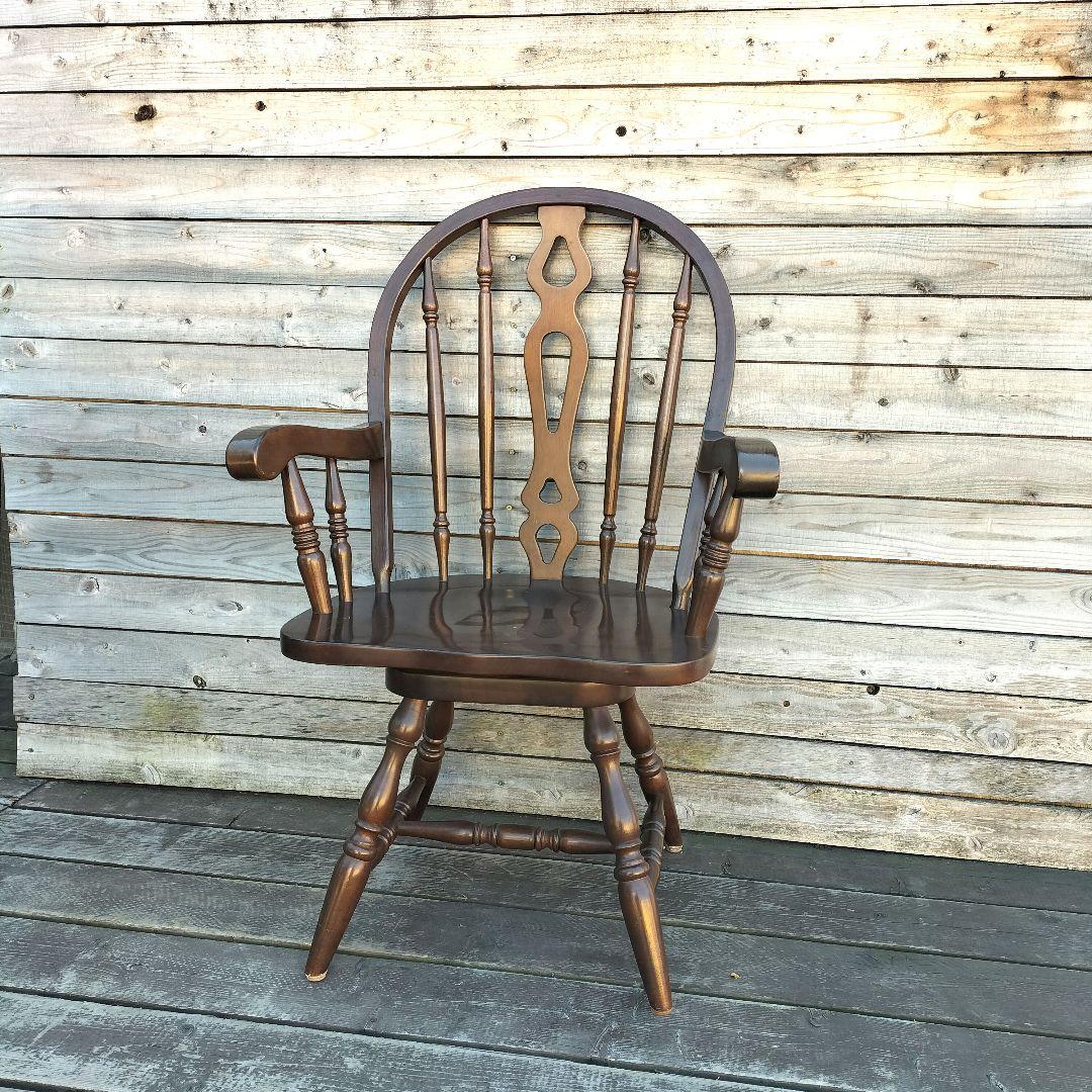 M♦年始Sale東名 ヴィンテージ　回転式　ウインザーチェア　アームチェア