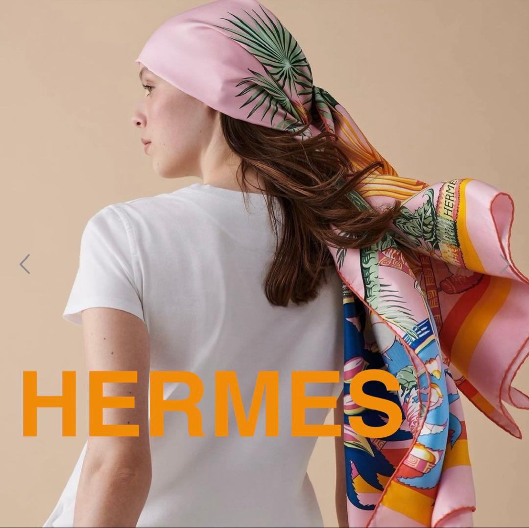 エルメス　表参道店購入　スカーフ レクタングル ALOHA アロハ 総柄