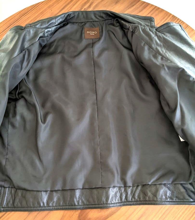 【美品】高級☆ROBO イタリアンレザー　ライダース　ジャケット　ブラック　XL