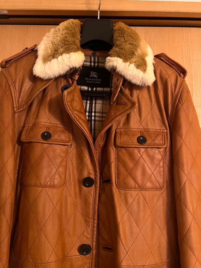 ピ*ー様 Burberry Black Label レザートレンチコート