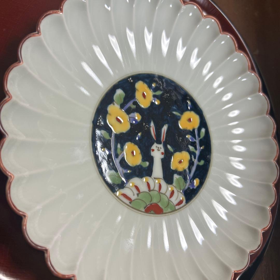 作家　陶芸作家　空萌工房 うさぎ 田口紀美子　菊割皿