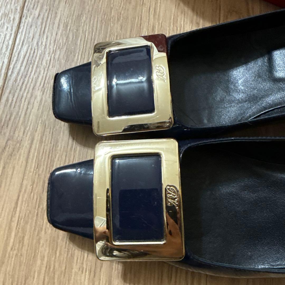 Roger Vivier ネイビー バックル ハイヒール 36