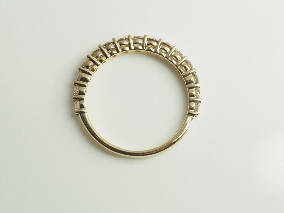 ◎1.00ct!! K18PG 天然ダイヤモンド 3/5エタニティリング　14号