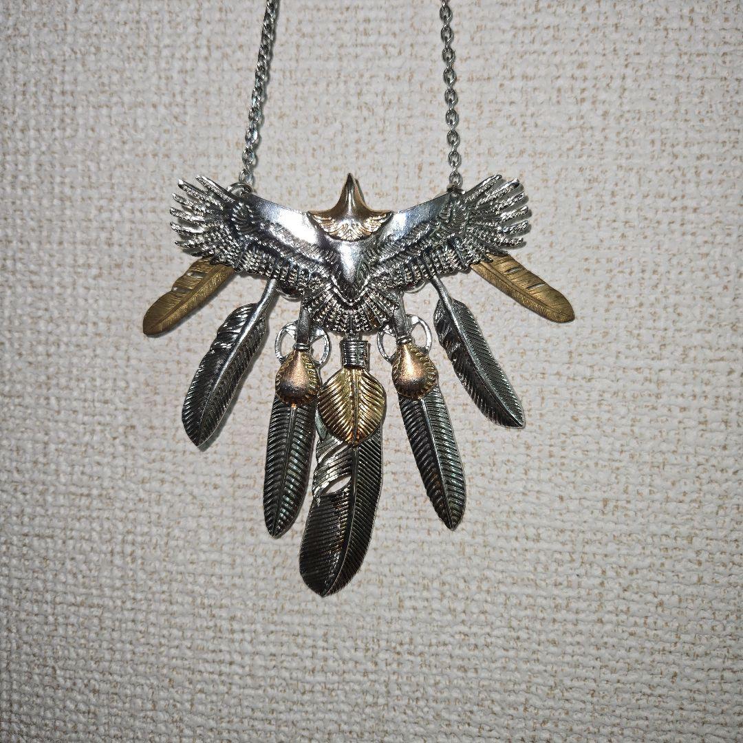 フェザーネックレス ヴィンテージ風 シルバー925 先金フェザー