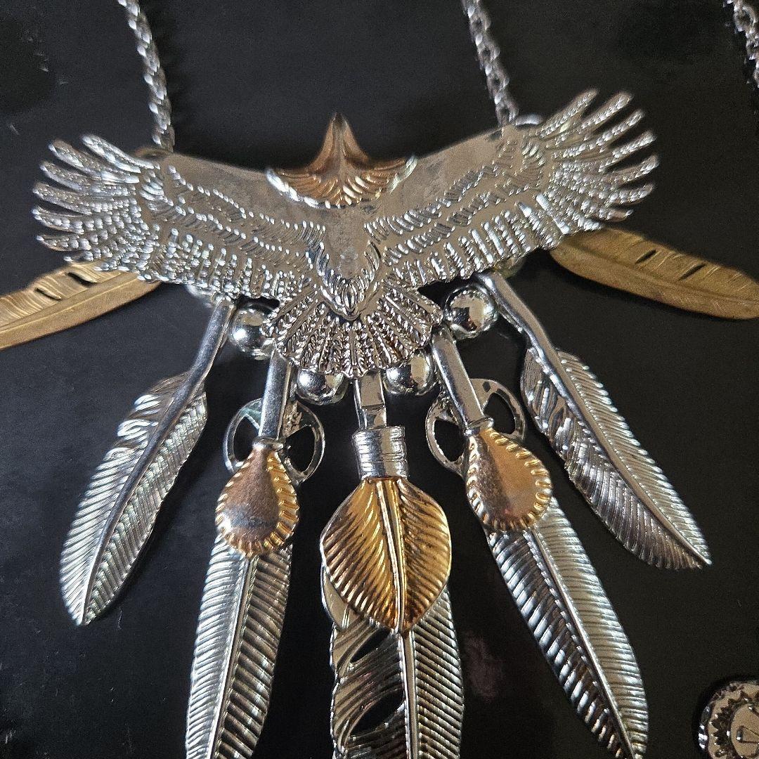 フェザーネックレス ヴィンテージ風 シルバー925 先金フェザー