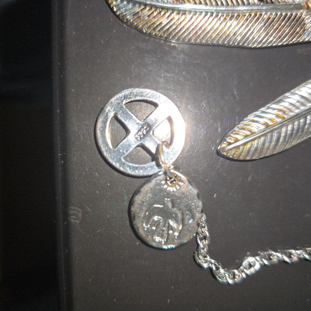 フェザーネックレス ヴィンテージ風 シルバー925 先金フェザー