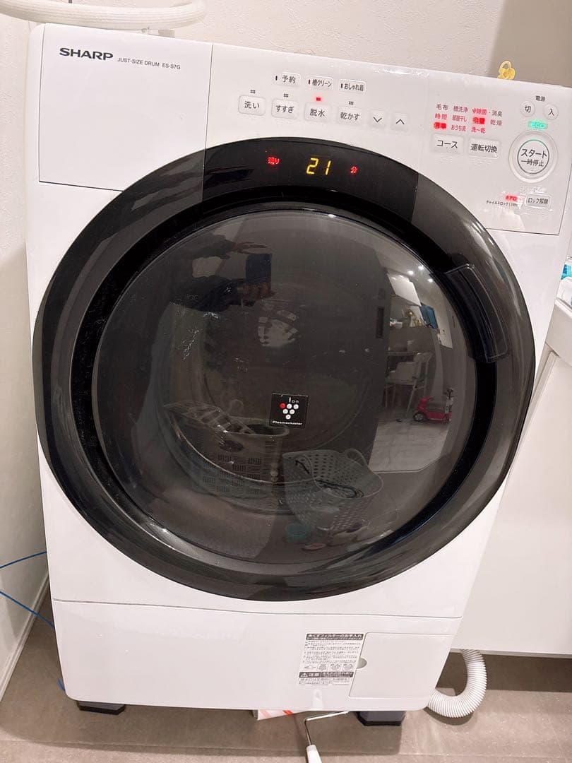 値下げ！ドラム式洗濯機7kg 乾燥SHARP ES-S7G 送料込み 少々難あり