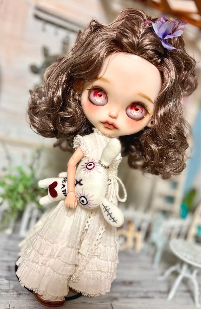 カスタムアイシードール　ネオサイズ　白ワンピース付　ブラウンmix ショート