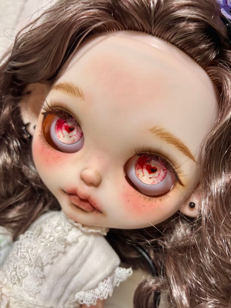 カスタムアイシードール　ネオサイズ　白ワンピース付　ブラウンmix ショート