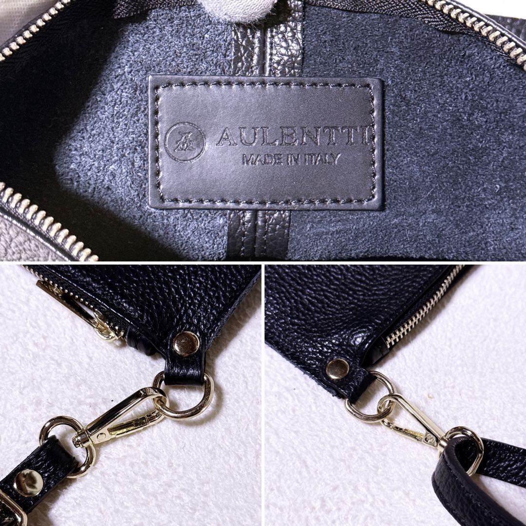 完売品【未使用】オウレンティ ポーチ付きトートバッグ 3way A4 黒 シボ革