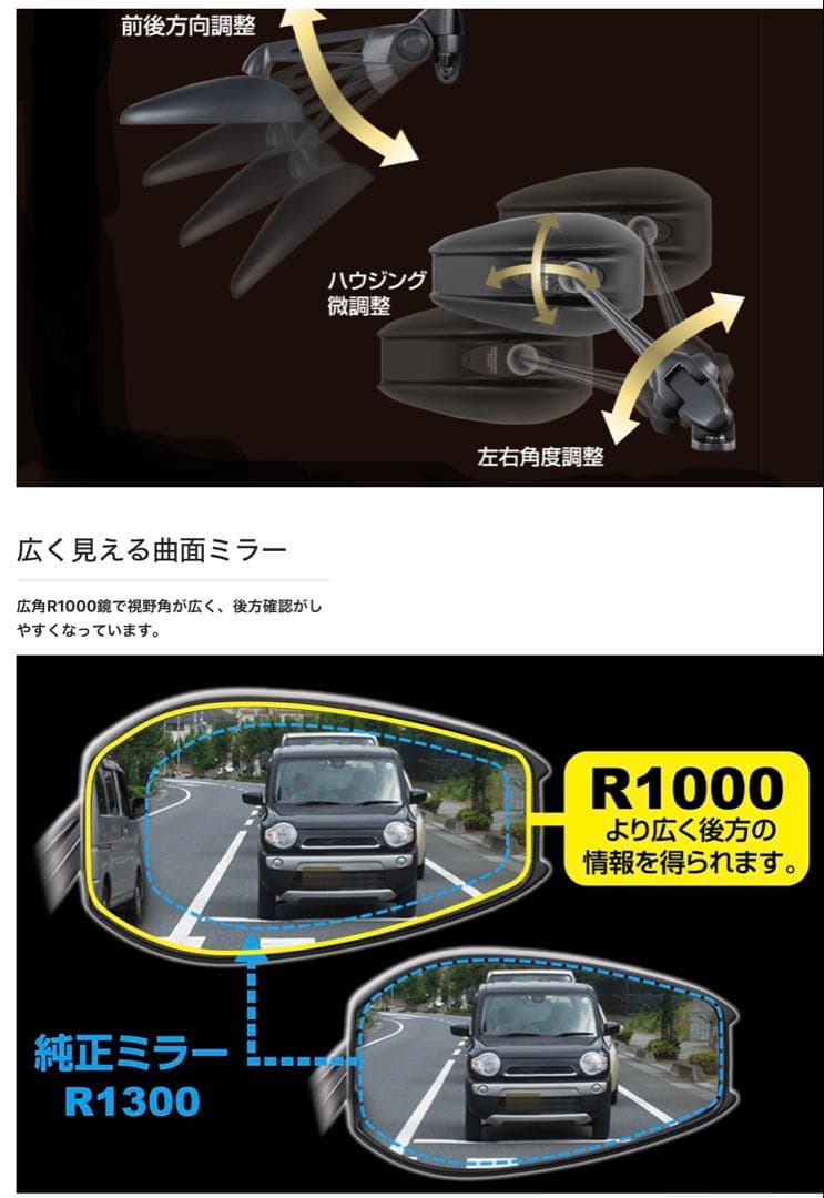 タナックス　ナポレオンミラー　カウリングミラー9 AEX9