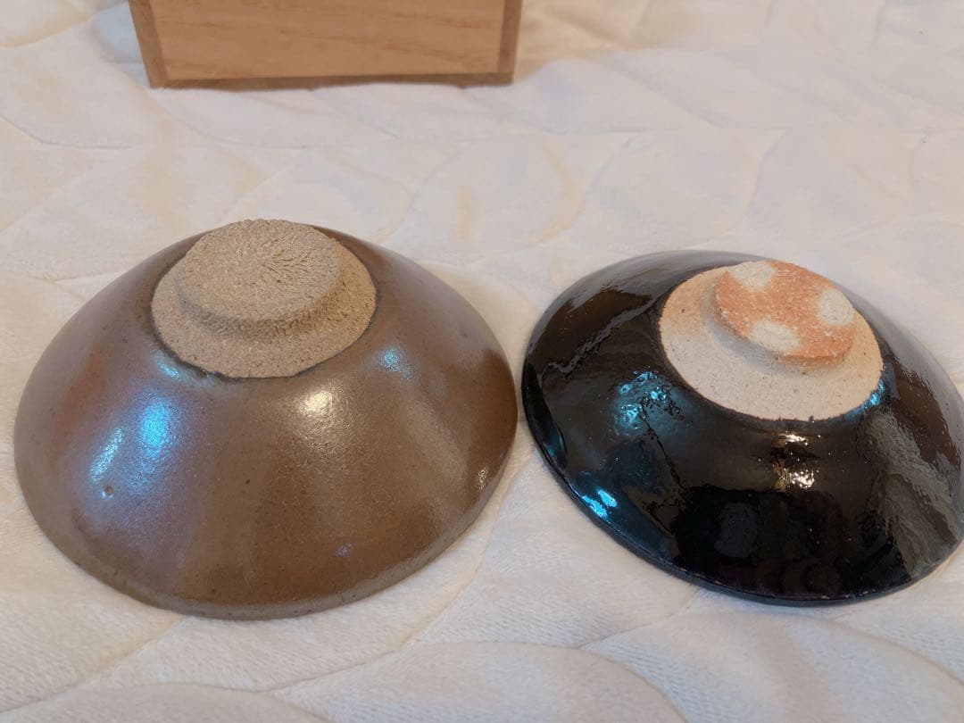 2点セット陶芸家　作家物　木村盛和　木の葉天目　盃　天目盃　酒器　ぐい呑　箱あり