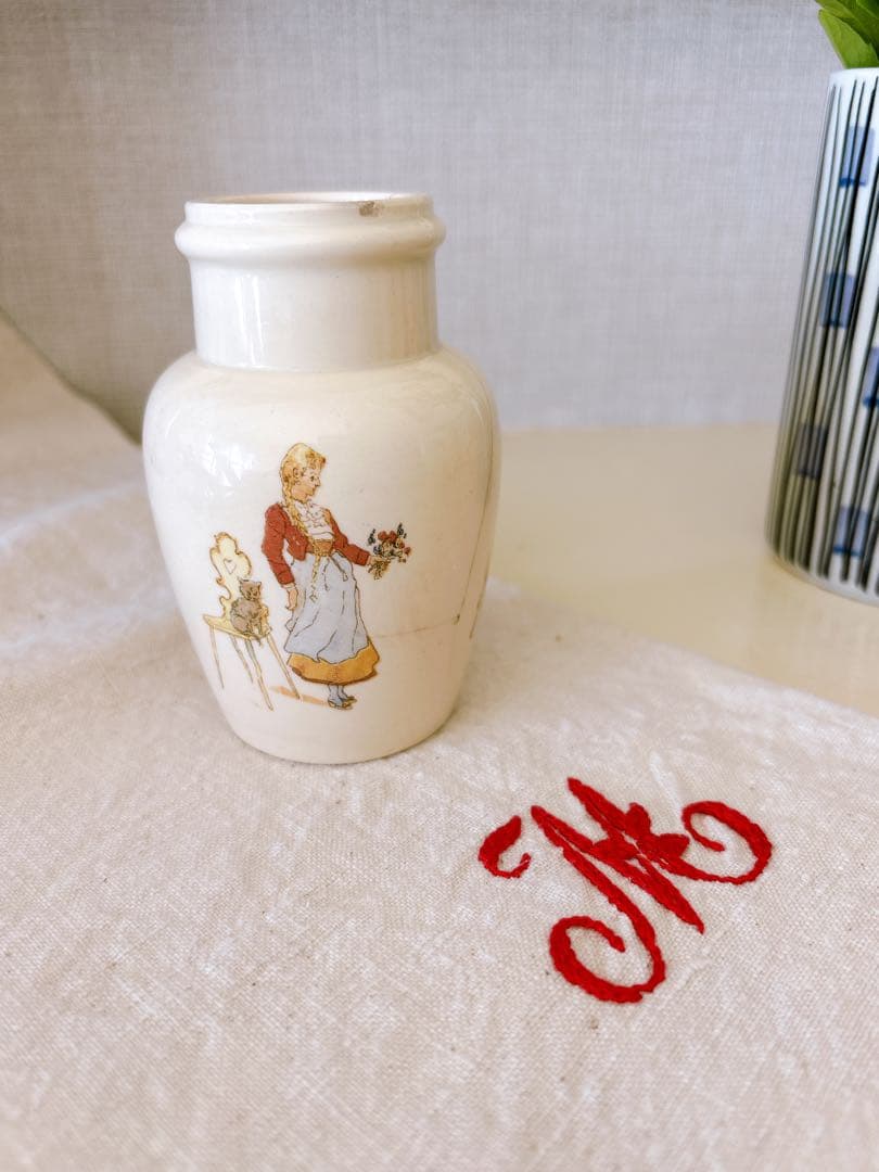 フランスアンティーク　K&G Lunéville マスタードポット①