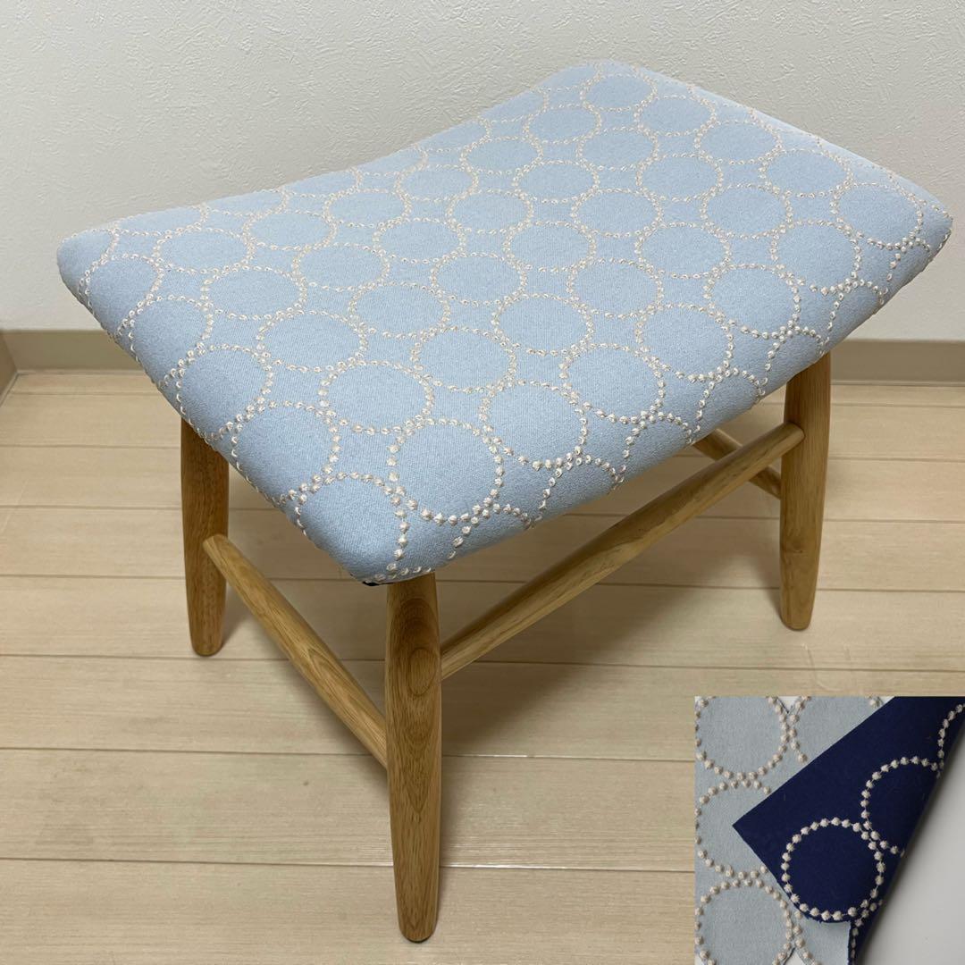 ミナペルホネン スツール タンバリン 丸脚 【ライトグレー/ネイビー】 椅子