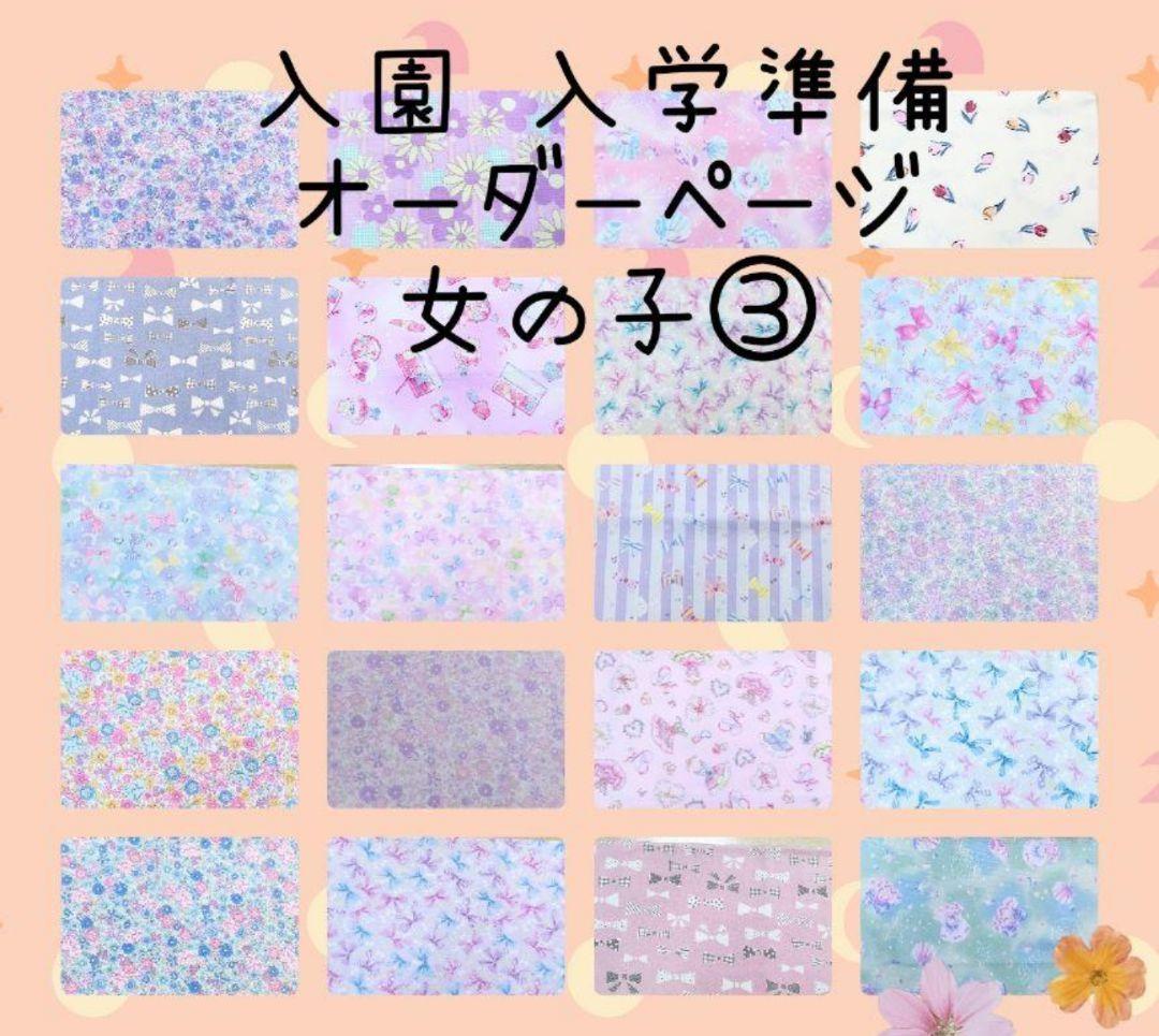 ハンドメイドオーダーページ女の子③ 入園入学準備レッスンバッグ