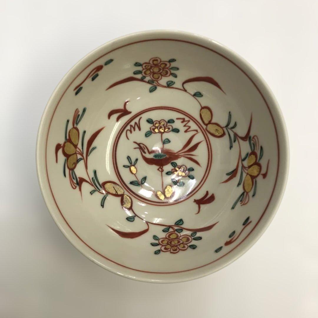 真葛 香斎 呉洲赤絵花鳥鉢　菓子鉢