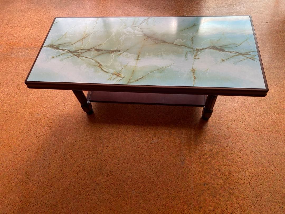 カリモク 大理石調 センターテーブル　即日発送★ 美中古★ 昭和レトロ家具