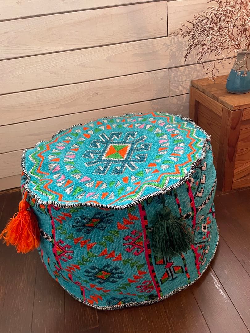 【新品未使用】モロッコ/エジプトプフ　クッションスツール　インテリアソファ