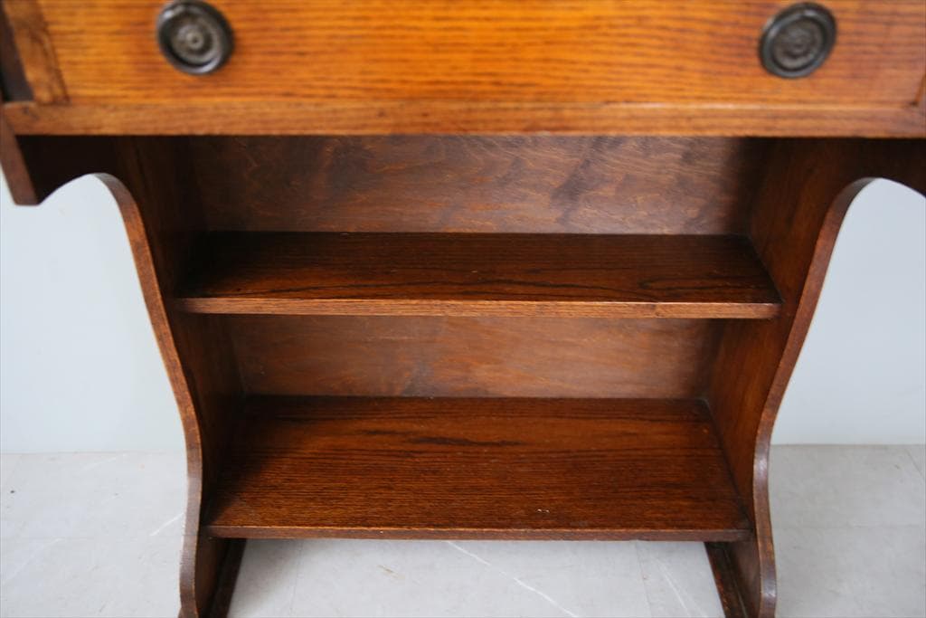 英国アンティーク木製ライティングビューロー/勉強机デスク/テーブル(92-51)