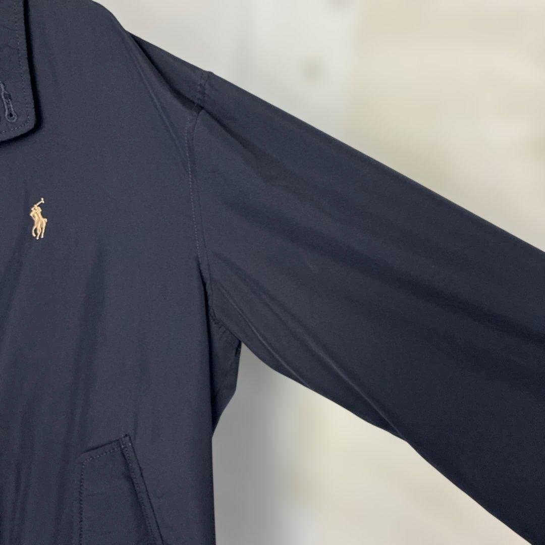 ポロラルフローレン　スイングトップ　ネイビー紺色　刺繍ロゴ　ナイロン　スウィング