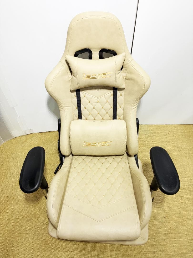 ★LEOVOL ゲーミングチェア【LEOVOL 座椅子 ベージュ】FOK3