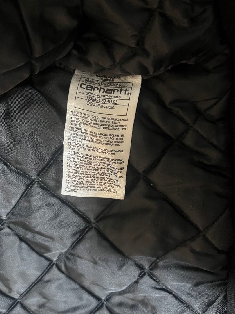 完売 Carhartt Active Jacket Black Canvas L