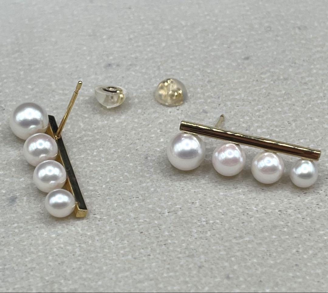 専用JA169★高級 あこや真珠3.8mm〜5.6mm K18 ピアス 鑑別付