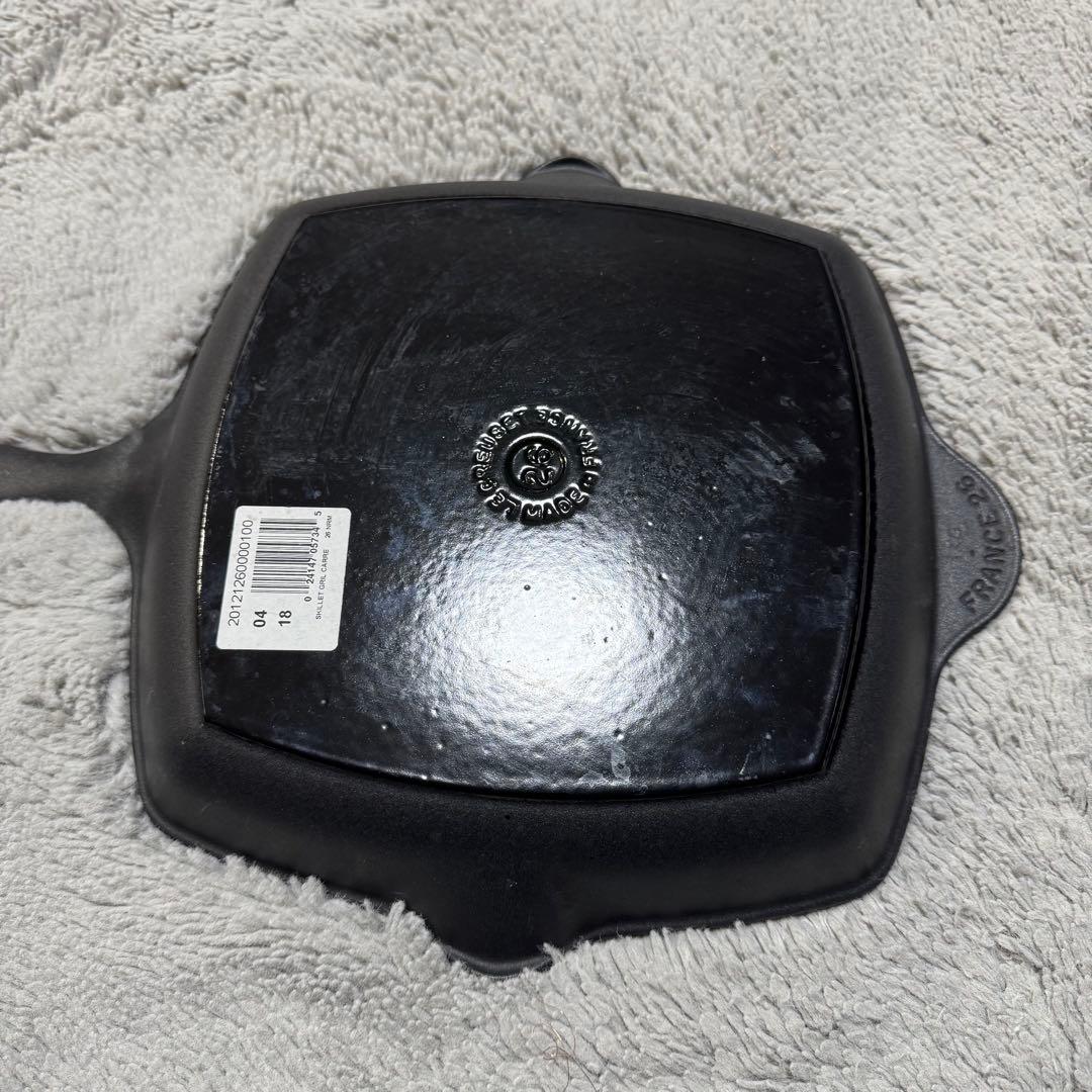 【未使用】ル・クルーゼ スクエア スキレット グリルパン ブラック