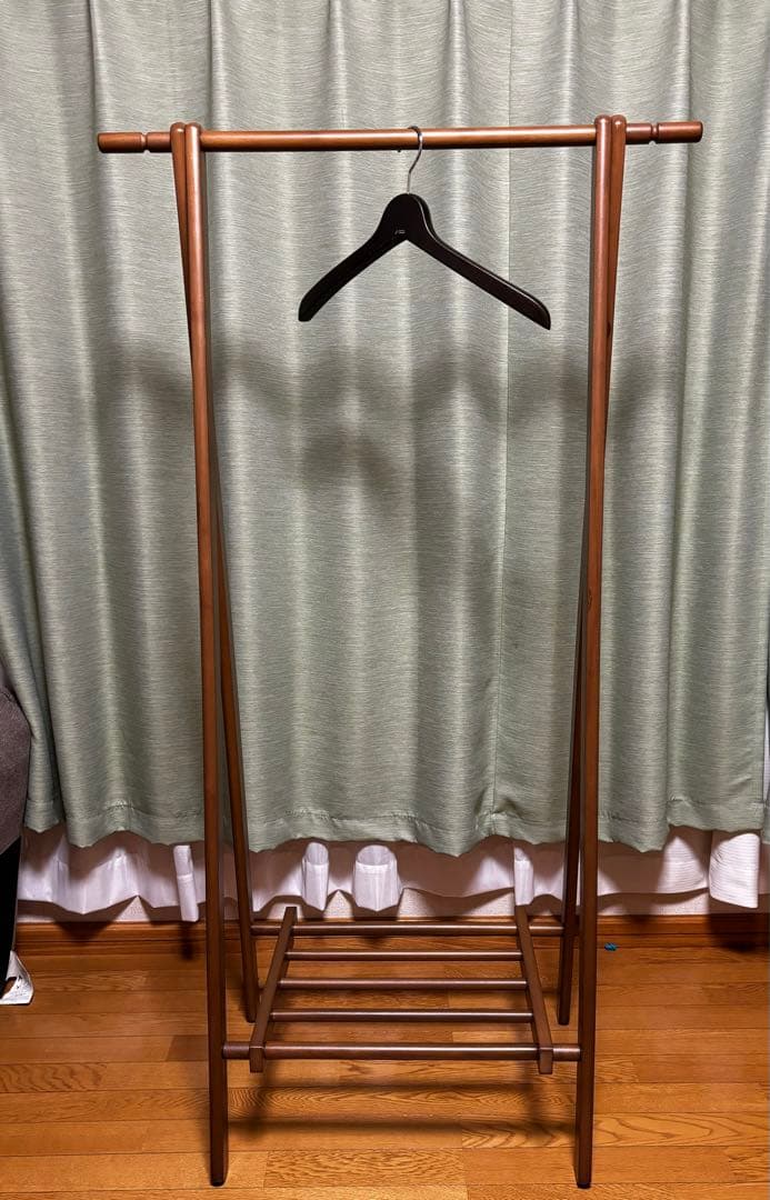【超美品】【家具】木製ハンガーラック ブラウン　高さ約148幅約80奥行き50