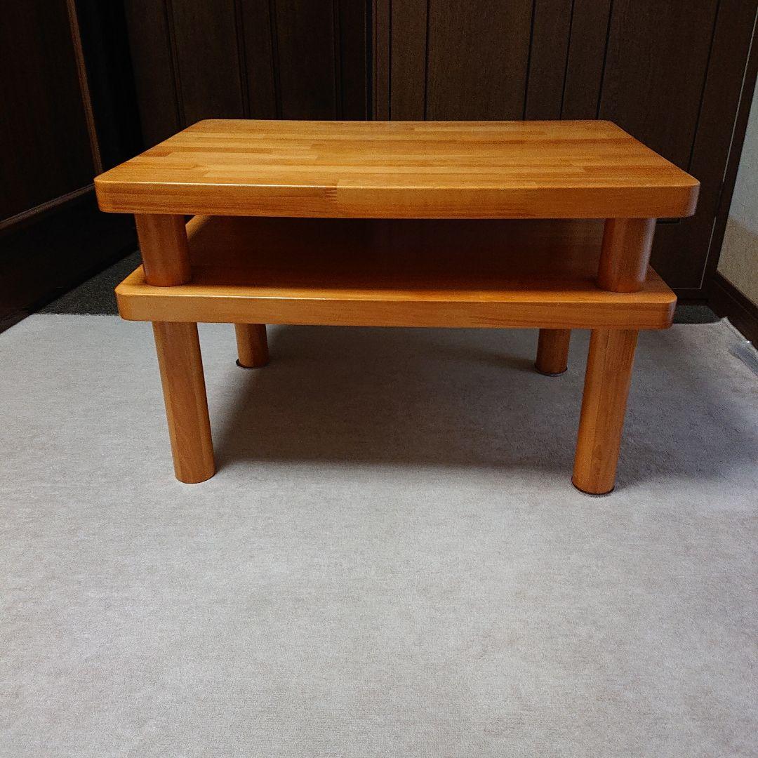 木製 2段センターテーブル