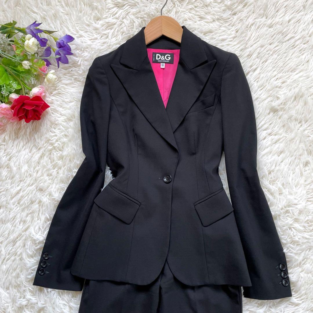 D&G DOLCE & GABBANA ブラックさシングル1Bパンツスーツ