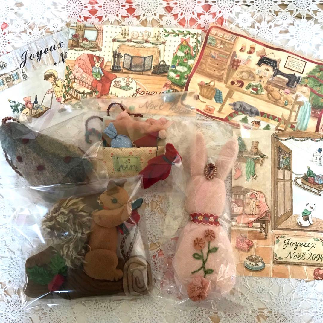 MANY クリスマスオーナメント4点　絵はがき4点　マニー　布小物