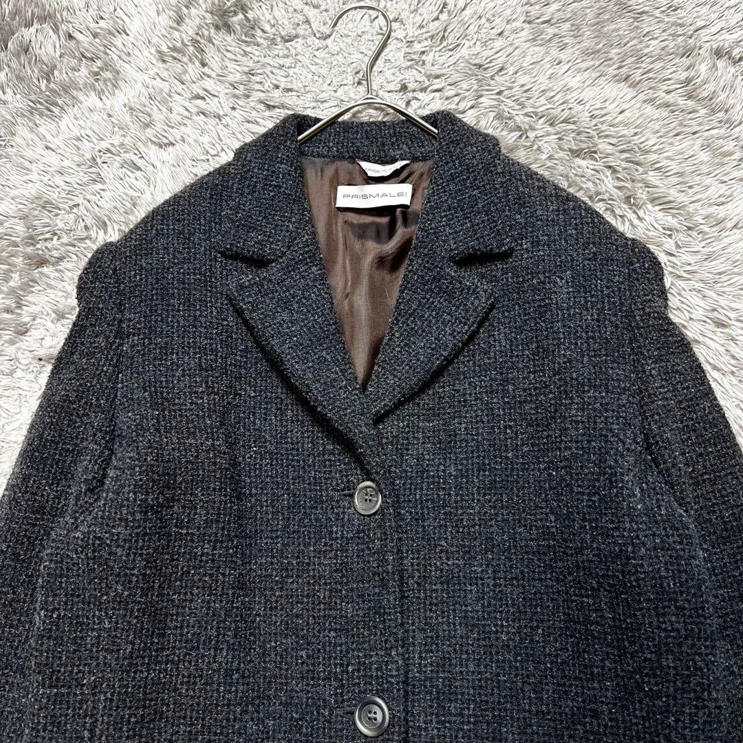 MaxMara プリズマレイ ツィード ウール チェスターコート M相当 美品