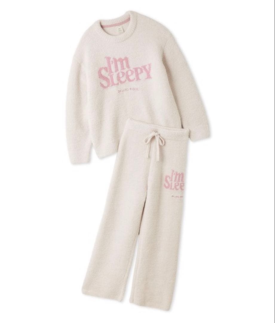 ジェラートピケスリーピーロゴジャガードプルオーバーロングパンツ セット