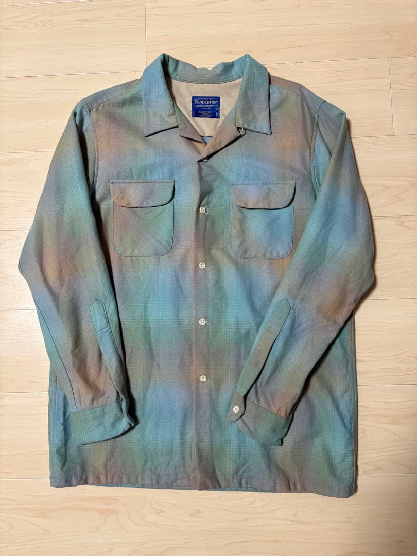 Pendleton ボードシャツ オンブレ 青 緑 シャツ