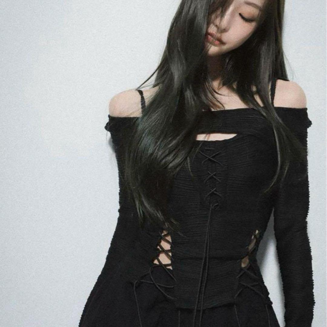 トップス MELT THE LADY lace up layered corset
