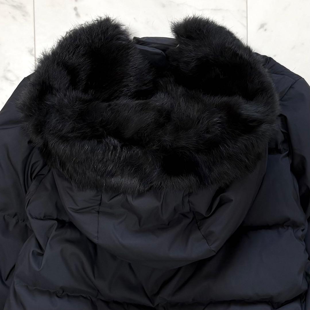 美品✨アーバンリサーチ　ラビットフードストレッチショートダウン　ブラック　人気