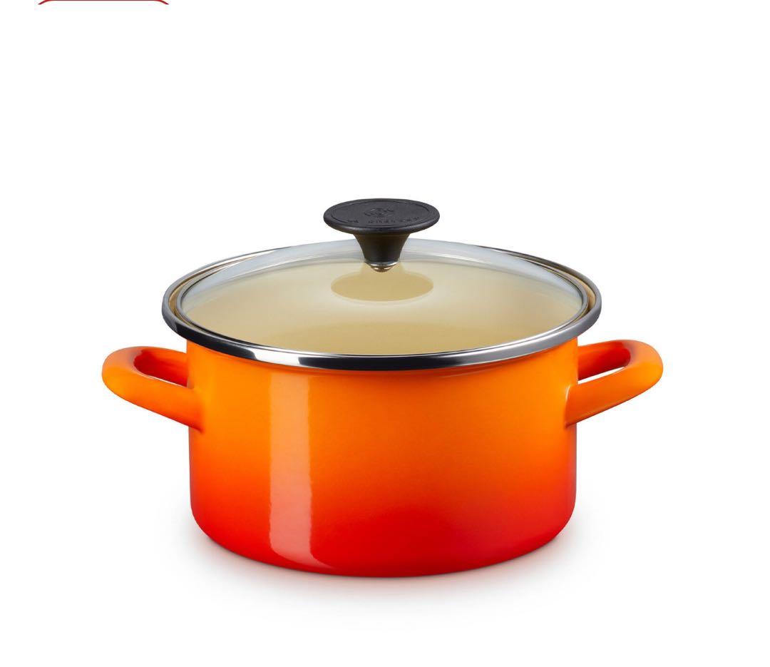 ルクルーゼ 両手鍋 ガラス蓋付き