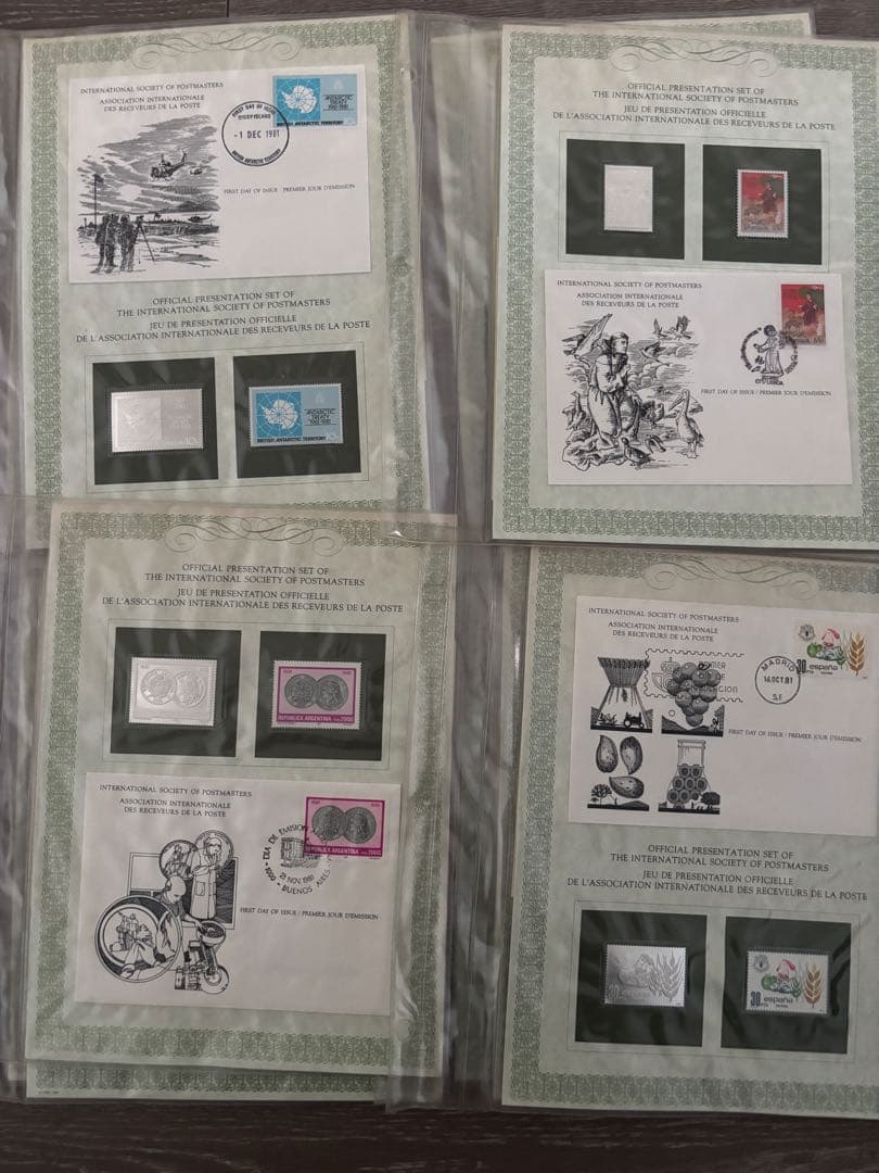 国際郵便局長協会 公式プレゼンテーションセット 純銀製切手プレート36枚
