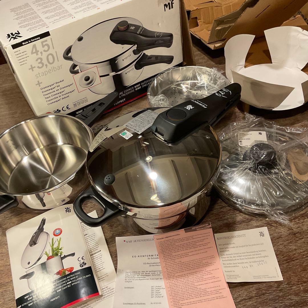 未使用！WMF ヴェーエムエフ 圧力鍋 4.5L,3L セット ステンレス蓋
