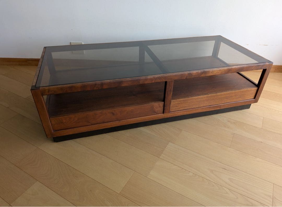 ローテーブル　ガラステーブル　アメリカ　ビンテージ