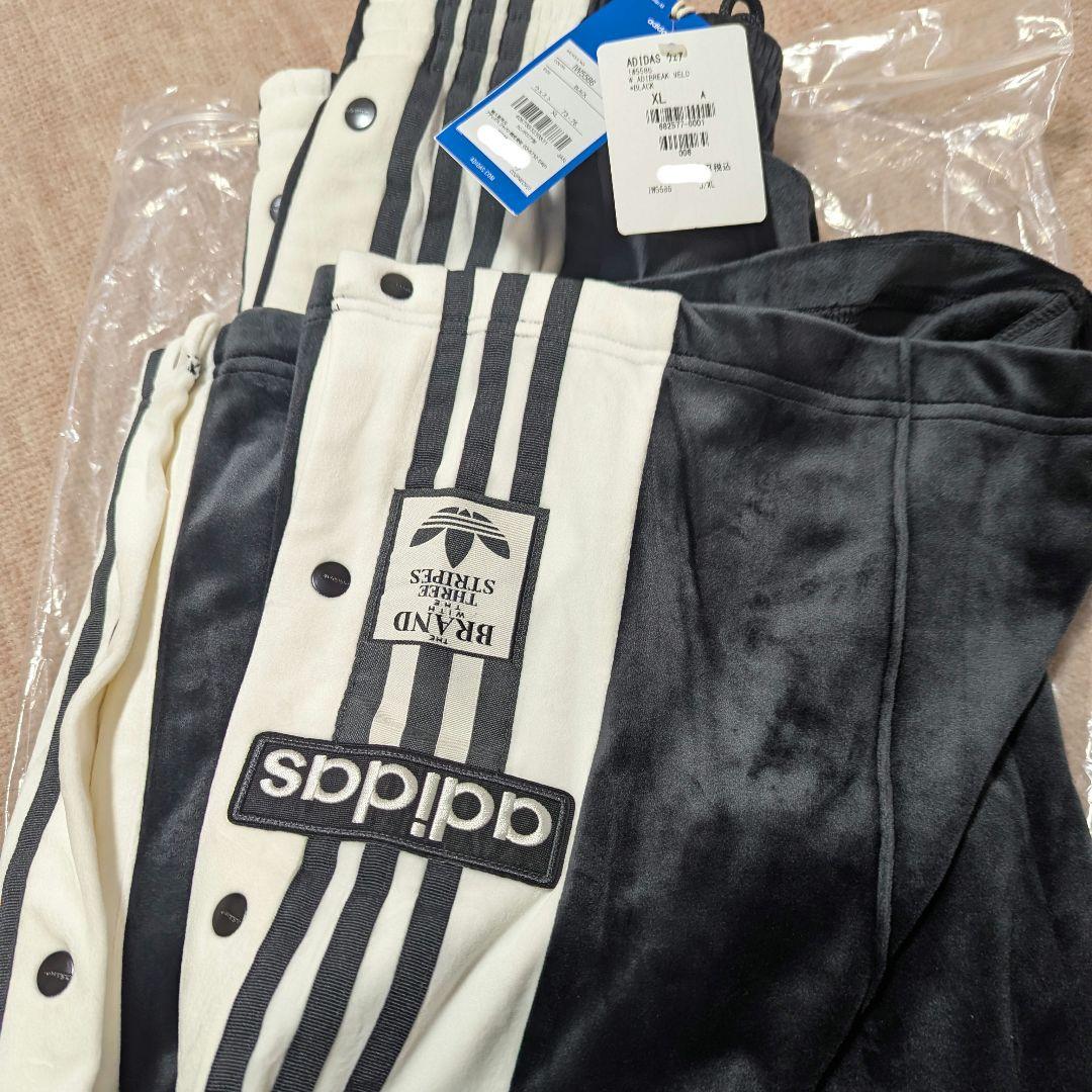 新品XL⭐️adidasアディブレイク ベロア　パンツ ブラック 重盛さと美