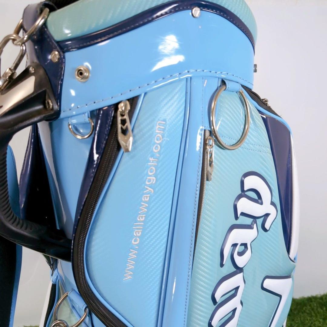 Callaway キャロウェイ ゴルフ キャディバッグ エナメル 青 白 ブルー
