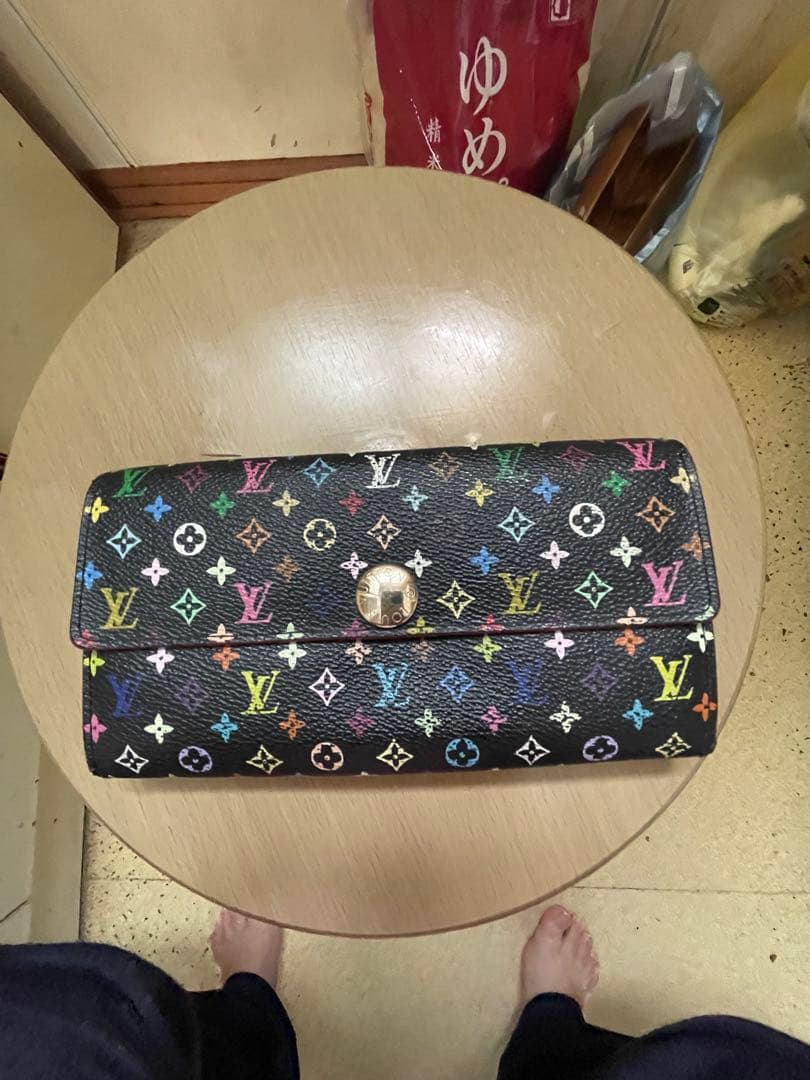 Louis Vuitton 二つ折り財布 ブラック/マルチカラー