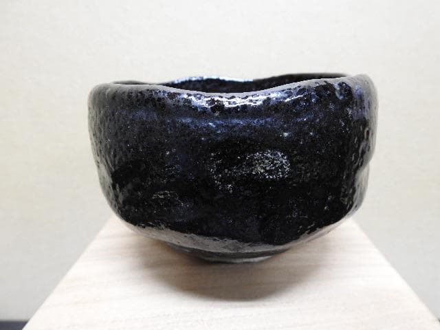 小川長楽　黒茶碗　共箱　MA21
