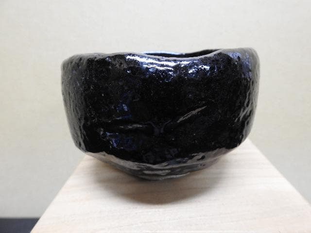 小川長楽　黒茶碗　共箱　MA21