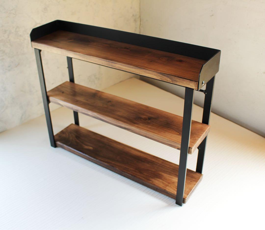 アイアンスパイスラック、調味料棚、落下防止平鉄